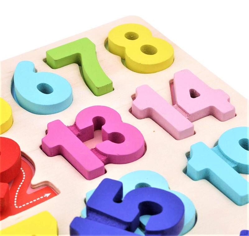 LazyToddler Wooden Number Puzzle Board, 25 Pieces, Ages 3+