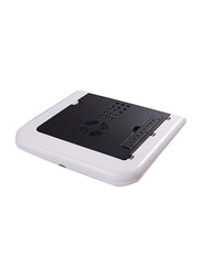 E-table Portable Laptop Table with Er Fan, Black/White