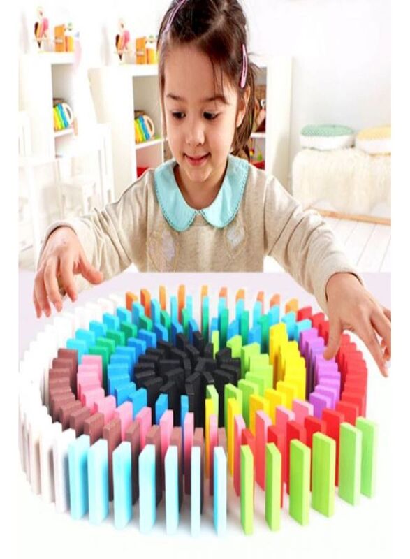 Domino Wooden Blocks Toy Set, 120 Pieces, 3+ Years