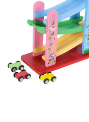 Miniature Speeding Car Race Tracks Wooden Toy, Ages 3+, 21.5 x 21 x 9.5cm, Multicolour