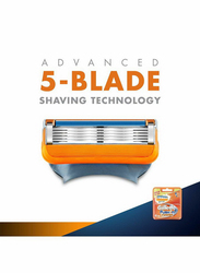 Gillette 4-Blades Fusion Manual Shaving Razor Blades, Multicolour, 4 Piece