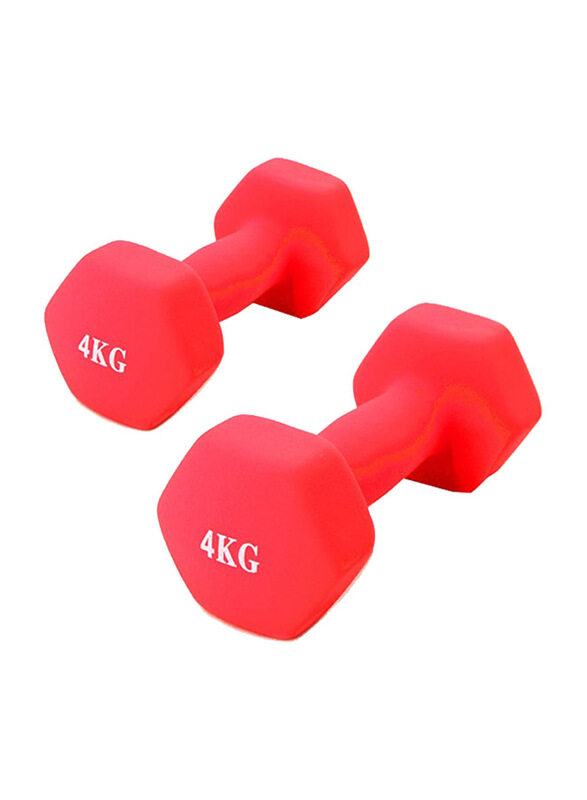 

Generic Hexagon Dumbbell Set, 2 x 4 KG, Red