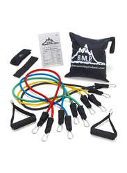 Mountain Resistance Band Set with Door Anchor Ankle Strap Exercise Chart & Resistance Band Carrying Case, Multicolour