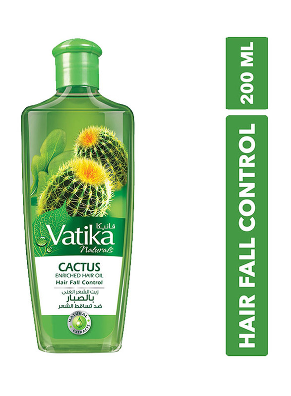 Dabur Vatika Cactus Enriched Hair Fall Control Oil for All Hair Types, 200ml