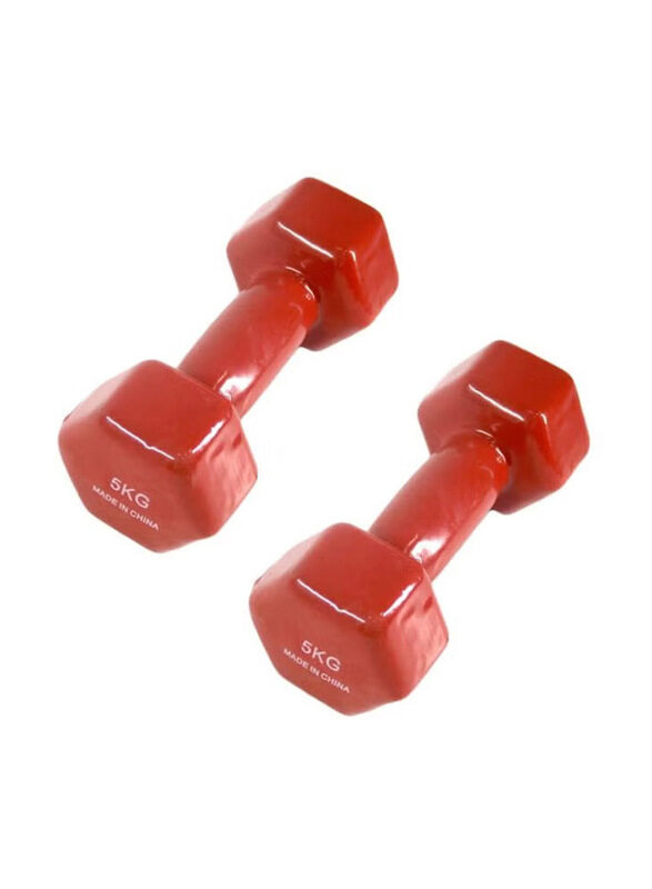 

Generic Dumbbells Set, 2 x 5 KG, Red