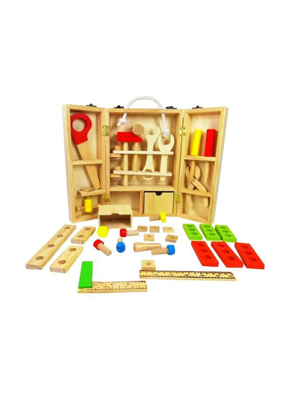 

Grizzly Wooden Carpenter Tool Box Play Set, Multicolour, Ages 3+