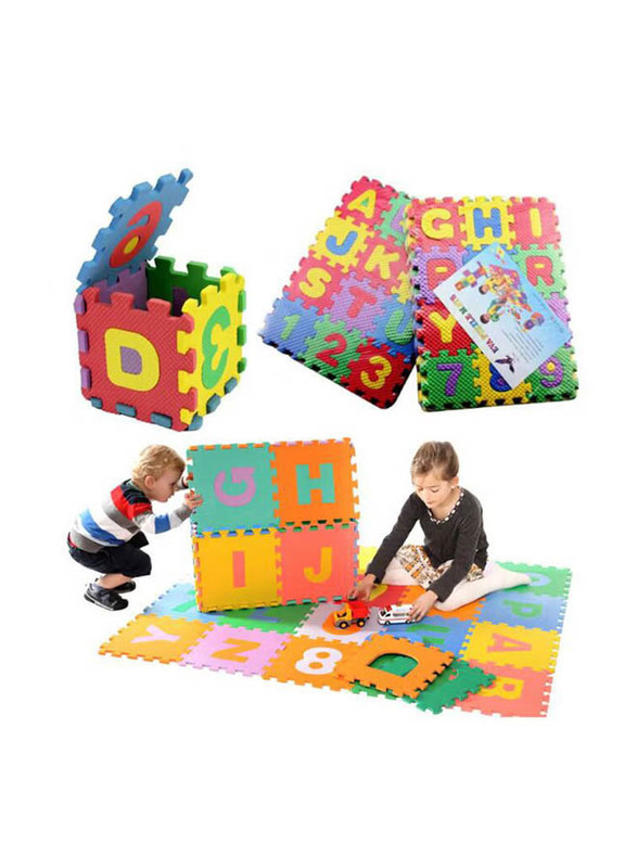 36-Pieces Alphabet Numbers Brain Teaser Puzzle, Multicolour