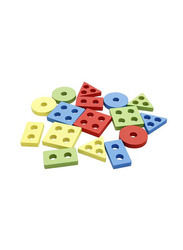 Lewo Wooden Educational Shape Recognition Stacking Block Set For Baby, Ages 3+