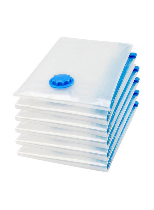 5-Piece Space Saver Vacuum Seal Storage Bag, Medium, Clear/Blue