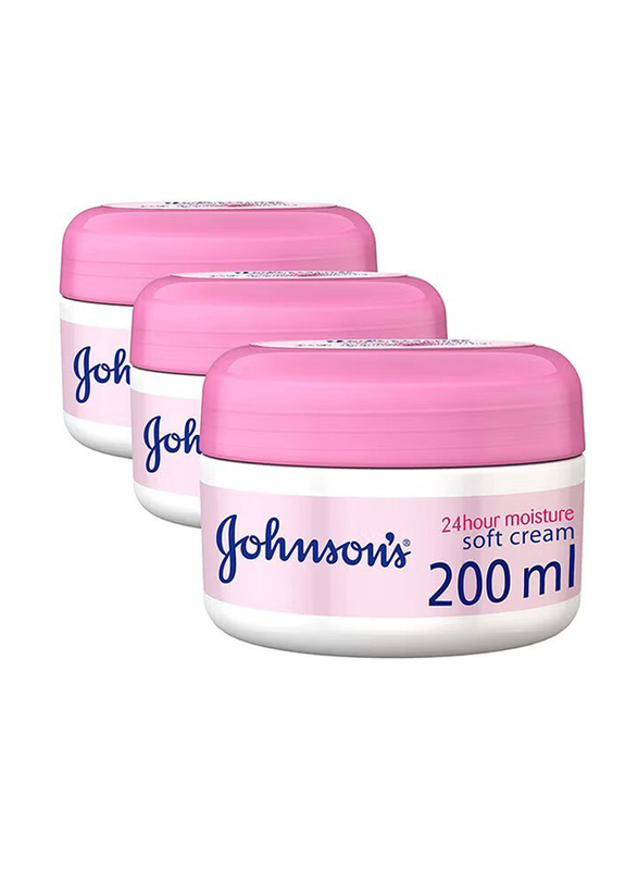 

Johnson's 24 Hour Moisture Soft Cream, 200ml, 3 Piece