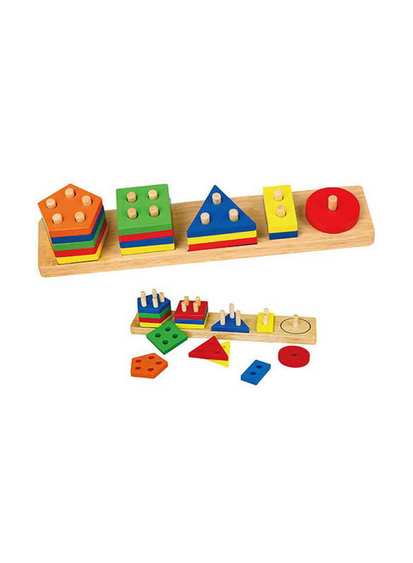 Viga Geometric Block Sorter, Ages 3+, Multicolour