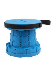 Outdoor Pp Folding Telescopic Stool, Sea Blue