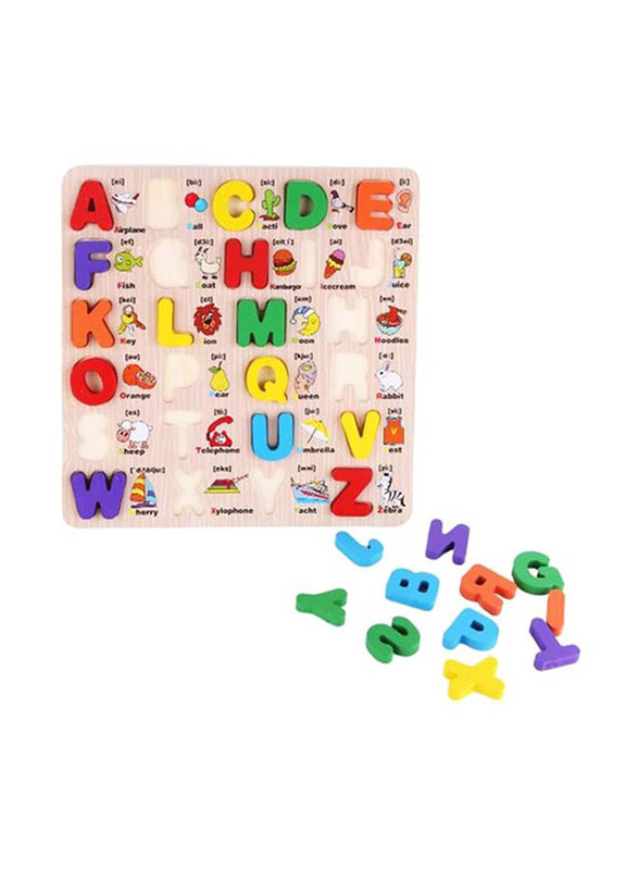 

Unique Baby Kids Wooden Learning Capital Alphabet Early Educational Development Toy, Multicolour