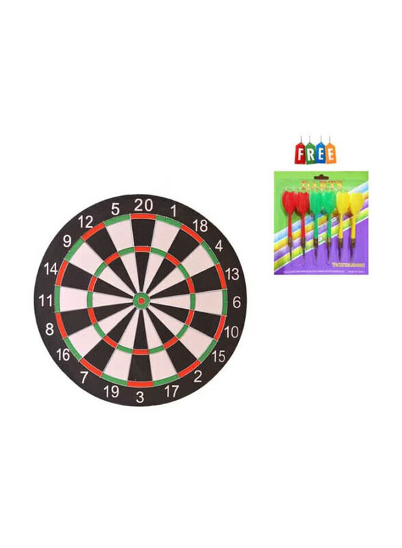 

Generic Wooden Darts Board with Dart, 42cm, Multicolour