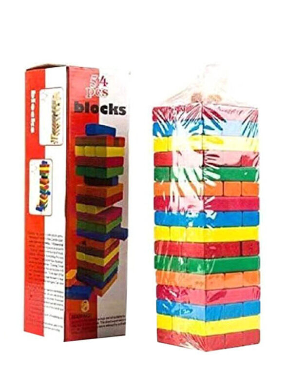 

Generic 54-Piece Tower Challenge Wooden Colored Blocks Puzzle Toy, Ages Ages 3+, Multicolour