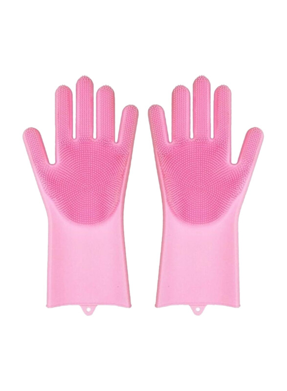 Generic Magic Reusable Silicone Gloves, 38.1 x 15.24cm, 1 Pair, Pink