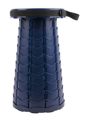 Outdoor PP Folding Telescopic Stool, 26 x 7.5 x 26cm, Dark Blue