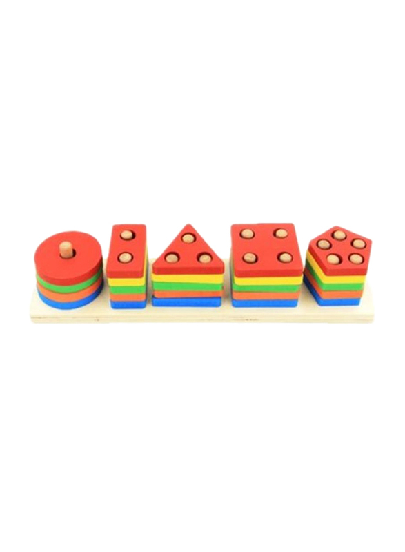 Wooden Geometric Shape Stacking Blocks, Ages Upto 12 Months