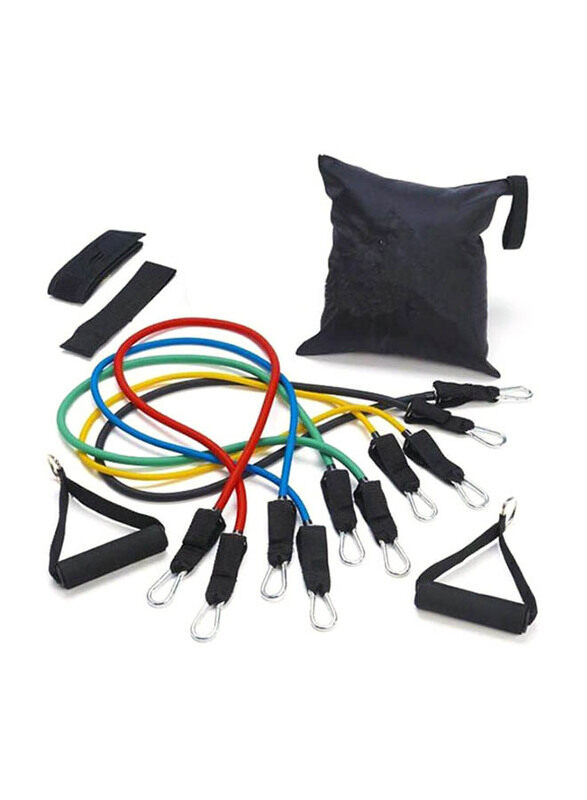 

Generic Resistance Band Set With Door Anchor, 11 Pieces, Multicolour