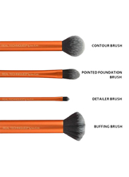 Real Techniques 4-Piece Base Core Collection Makeup Brush Set, Bronze/Black