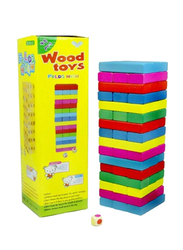 48-Piece Wooden Jenga Block Toy Set, 10 x 10 x 10cm, Ages 3+