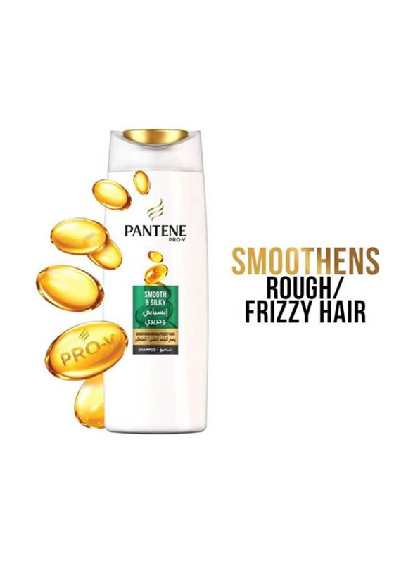 Pantene Pro-V Smooth and Silky Shampoo for All Hair Types, 2 x 400ml