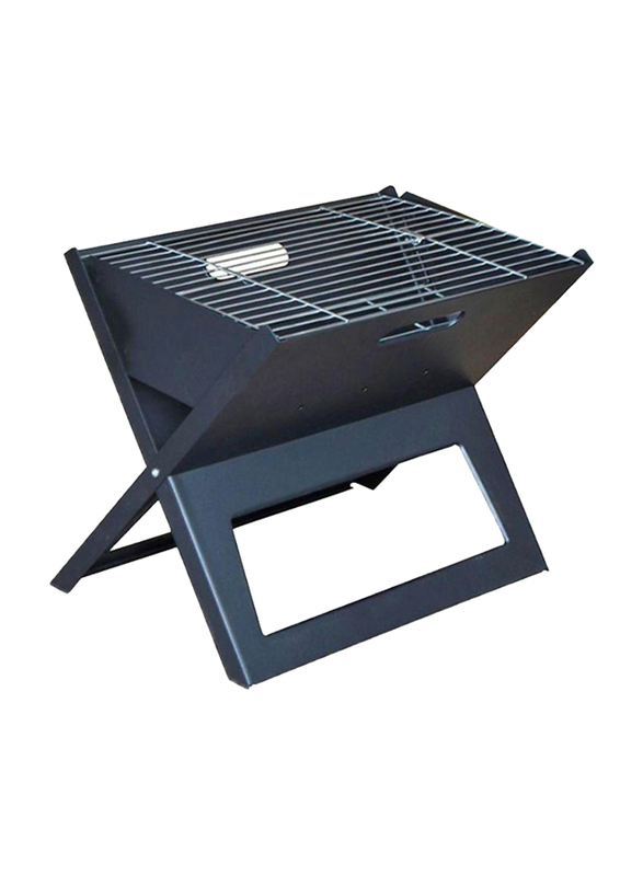 Foldable Barbeque Charcoal Grill, 45 x 30 cm, Black