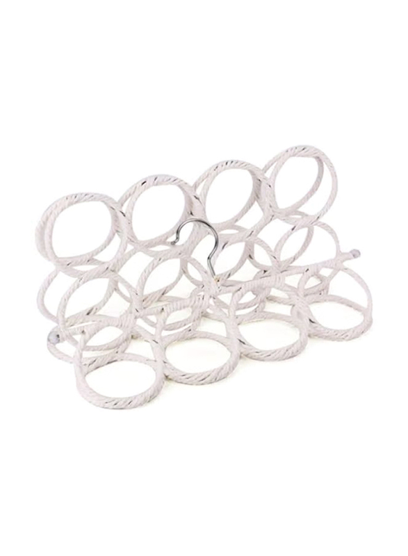 28-Loop Scarf Holder, White