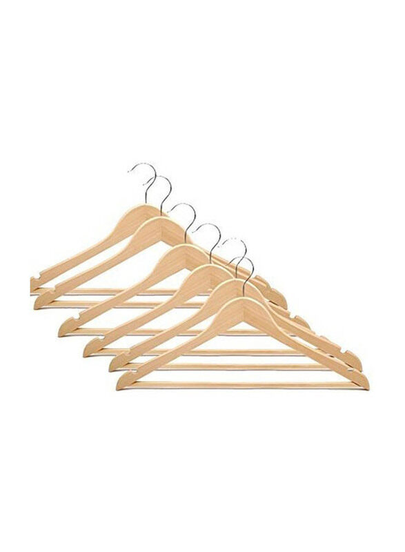 

Generic 6-Piece Pistily Natural Wooden Cloth Hanger, 40 cm, Beige