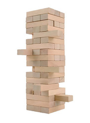 Wooden Stacking Blocks, 48 Pieces, Ages 3+, WD-09567, Beige