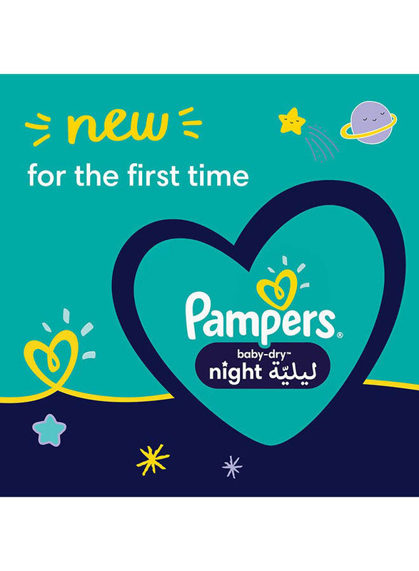 Pampers Baby-Dry Night Diapers for Extra Sleep Protection, Size 5, 12-17 Kg, 58 Count