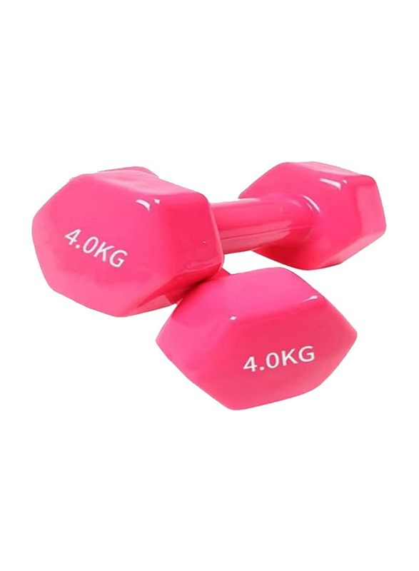 

Generic Hexagonal Dumbbell Set, 2 x 4 KG, Pink