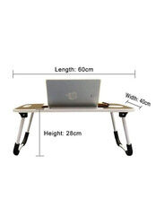 Foldable Laptop Table with Cup Holder, Black