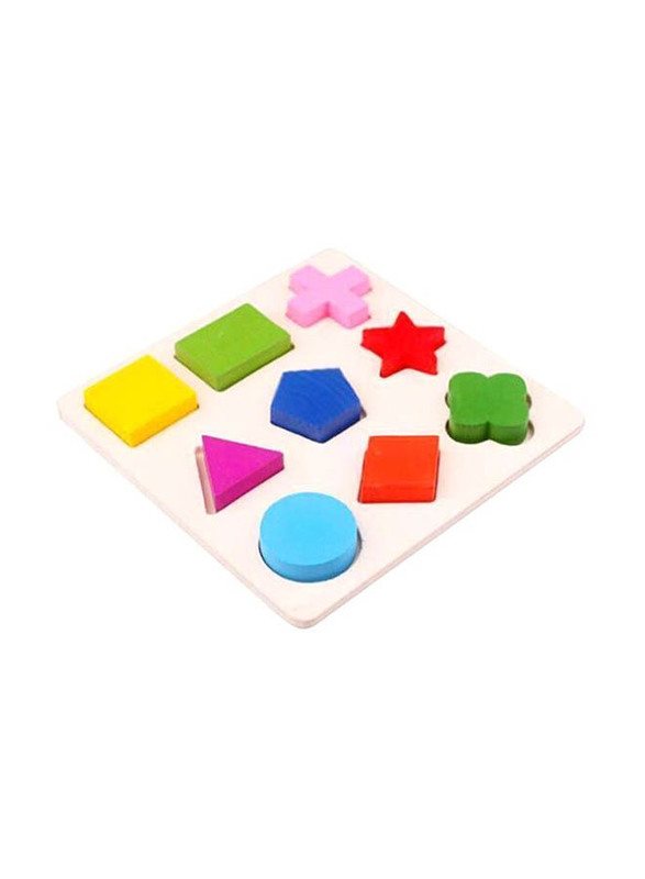 9-Piece Cognitive Geometric Shape Pegged Puzzle, 2725187980461, Ages 3+