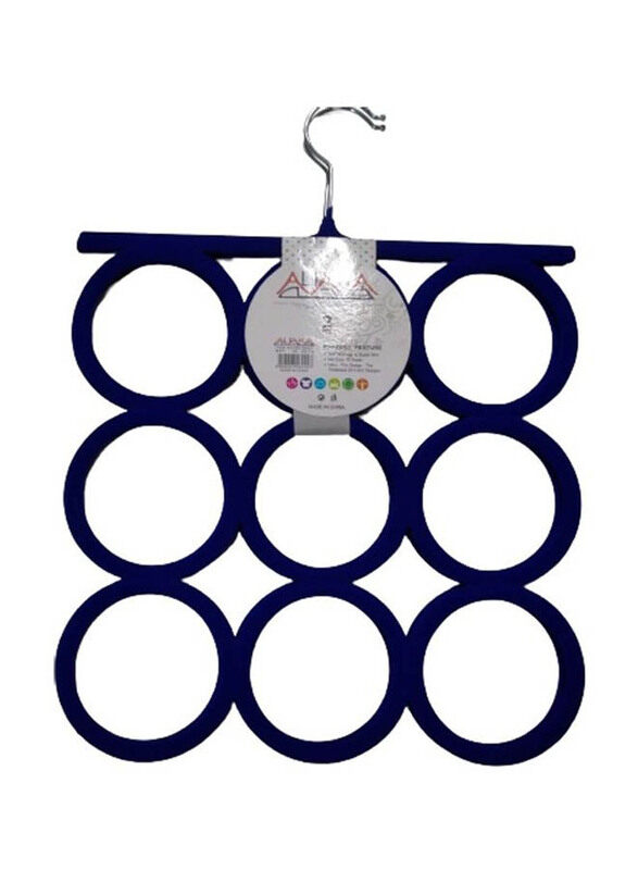 

Alfaha 2-Piece Flocking Scarf Rack Hangers, Blue