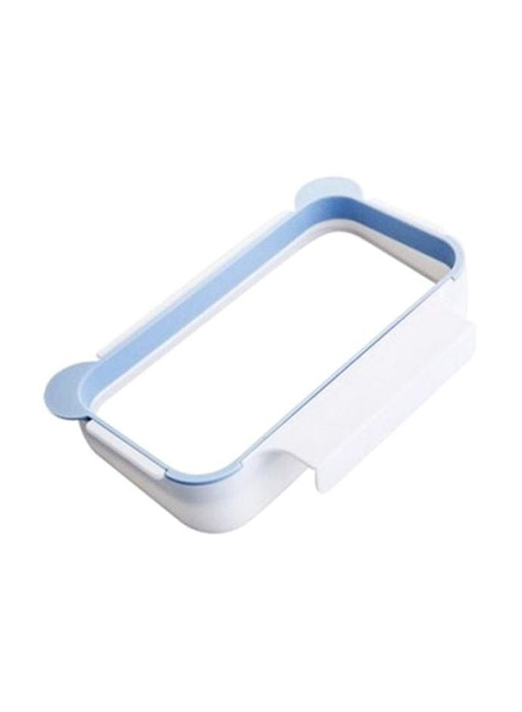 2-Piece Door Back Hanging Trash Storage Holder, White/Blue