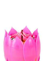Outad Lotus Flower Musical Birthday Candle, Pink/Green/Yellow