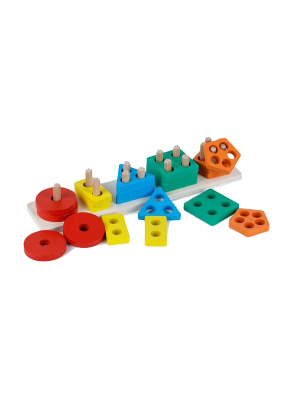 Webby Wooden Geometric Shape Matching Kit, Ages 3+