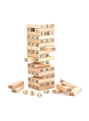 Jenga Wiss Stack Brain Teaser Toy Set, 54 Pieces, Ages 4+, 7.5 x 24cm, Beige