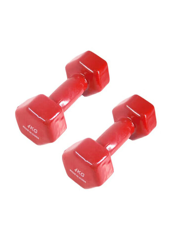 

Generic Hexagonal Dumbbell Set, 2 x 4 KG, Red