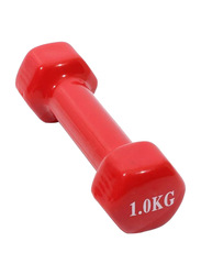 Vinyl Coated Dumbbell, 1 KG, AL120, Red