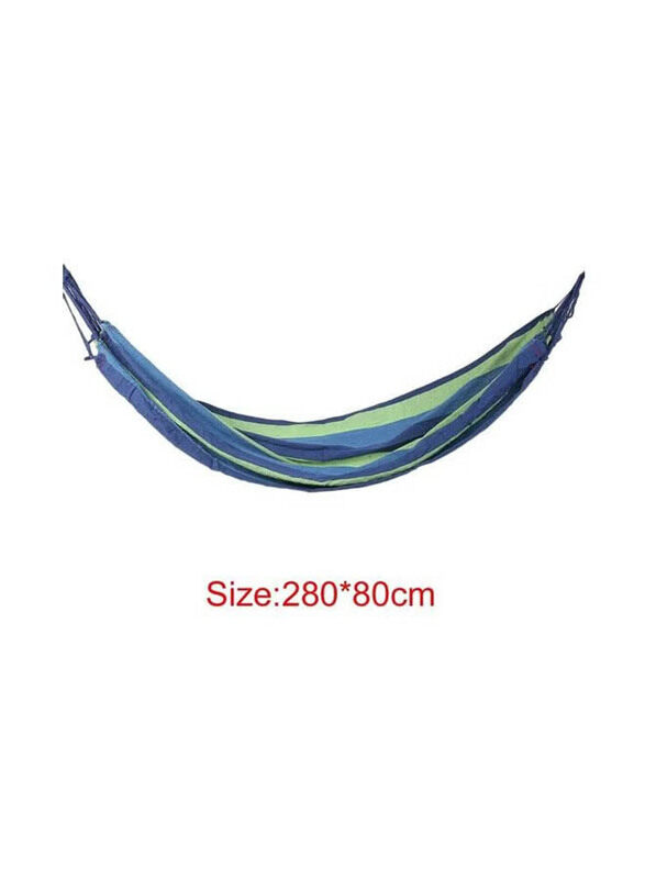 One Size Outdoor Garden Canvas Striped Hammock, Blue/Green