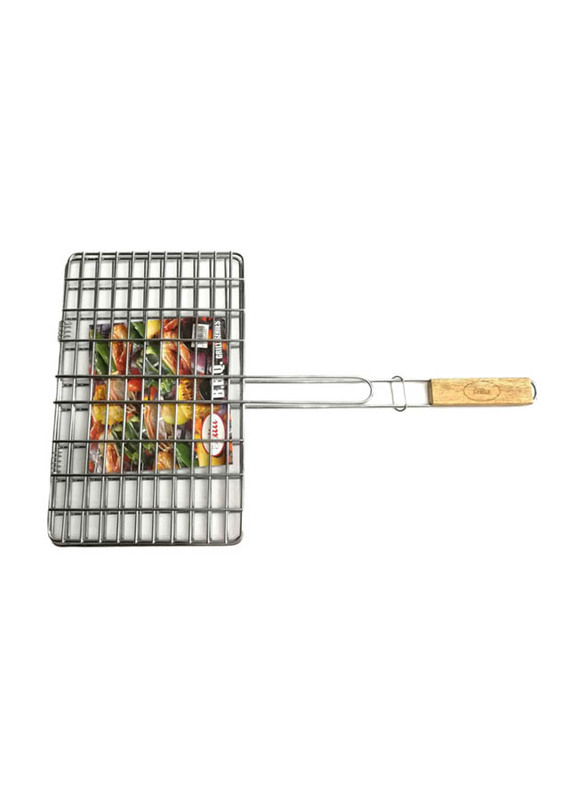 Bita Stainless Steel BBQ Grill, 37 x 23cm, Silver/Brown