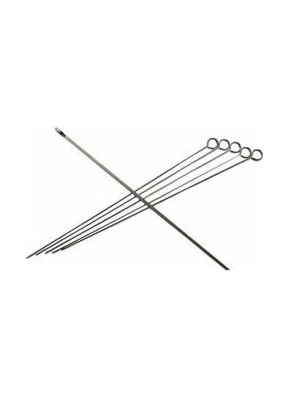 

Generic 12 Inch Stainless Steel BBQ Skewer Set, 6 Piece, Silver