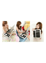 Portable Laptop Desk with Cooling Fan, White/Black