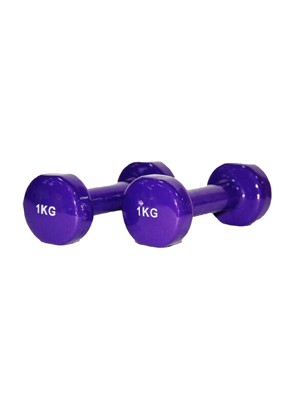 

Generic Vinyl Dumbbells with Classic Head Design, 1KG, 606-44513133-18, Purple