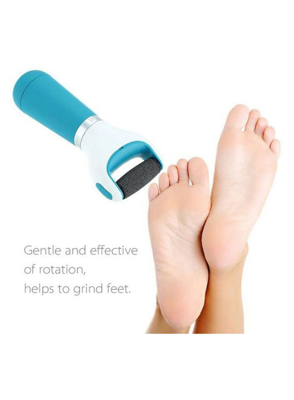 Smooth Electronic Foot File, Blue/White