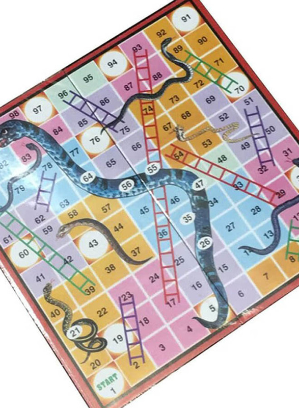 Ludo 2-In-1 Snakes And Ladder Cum Ludo Plastic Foldable Colourful Board Games, Ages 7+