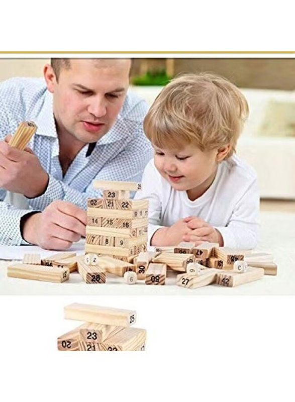 Conquer Wooden Stacking Tower, Beige, 54 Piece, Ages 3+