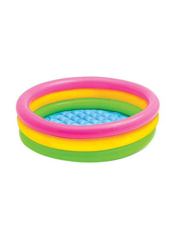 

Intex 3-Ring Portable Inflatable Lightweight Compact Circular Swimming Pool, 57412NP, Multicolour